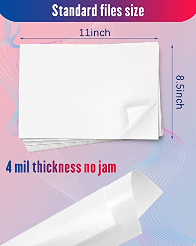 Sticker Paper Printable Vinyl For Inkjet Printer 80 Matte And 80 Glossy Quick Drying Waterproof Decals Self-Adhesive Tear Resistance Non-Residue Label Vivid Color Letter 8.5X11 In For Craft Laser #TOP3