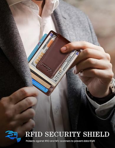 kinzd Money Clip, Front Pocket Wallet, Leather RFID Blocking Strong Magnet thin Wallet - Thumbnail 4