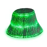 LED Bucket Hat- Light up Rave Fisherman Cap 7 Colors USB Rechargeable, Glow in The Dark Party Hats for Men Women