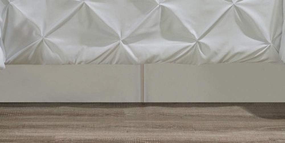 Blancho Bedding King White Oxford Double Needle Comforter Set Soft Pinch Pleated