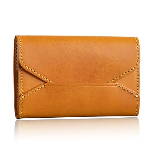 [artigianoworks] 名刺入れ メンズ 本革 大容量 仕切り 名刺ケース シンプル ビジネス 男女兼用 イエロー apo-13bu