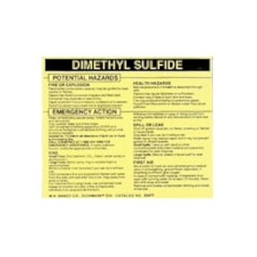 Marquage sulfure de diméthyl Brady étiquette vinyle jaune pour identifier les cuves de stockage