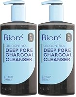 Biore Deep Pore Charcoal Daily Face Wash with Deep Pore Cleansing for Dirt and Makeup Removal From Oily Skin, 200ml (Pack of 2)
