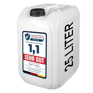 plasteo 25 Liter Getränke- und Wasserkanister DIN 61 | Lebensmittelecht BPA frei UN-Zugelassen | Haushalt Gastronomie Gewerbe Camping | Robust und Langlebig (1x 25 L)