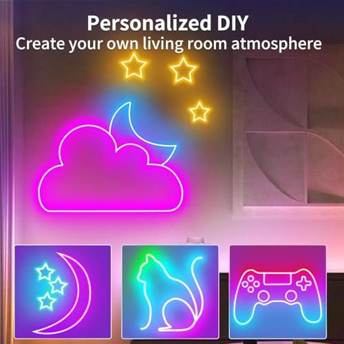 Image of Neon Magic RGB LED Strip Light 16.4 Feet App & Remote Control Flexible Multicolor Decorative Lighting for Home wall Decor, Bedroom & Gaming Setup | 5 Meter | (Magic RGB)