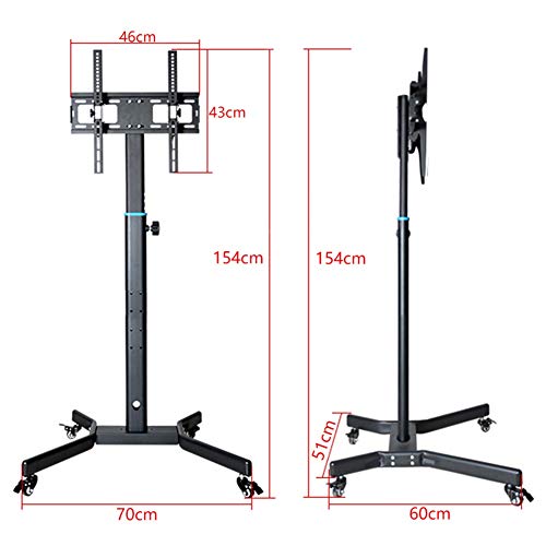 Support TV mobile pour éviter les reflets : chariot réglable 35 kg - 4