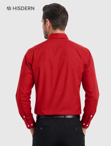 Image of HISDERN Mens Dress Shirt with Tie Pocket Square Set Classic Button Down Shirt Matching Tie Long Sleeve Shirts