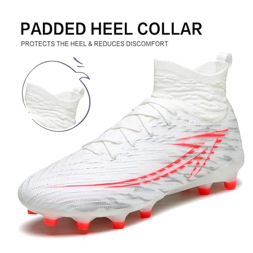 Image of Soccer Cleats for Mens Womens High Tops Lace Up Unisex Football Shoes Indoor Turf Soccer Shoes AG FG TF for Beginners to Advanced Players