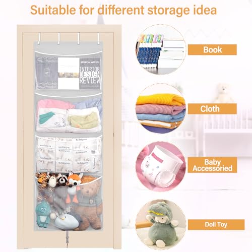 Almacenamiento colgante de animales de peluche, organizador grande de juguetes de peluche con gancho de metal, soporte de accesorios para bebé, idea para guardería, bolsa de hamaca de malla - imagen 6