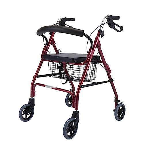 高齢者 ウォーカー ローラー シート付き 軽量 折りたたみ 狭い 頑丈 調節可能 シートとアームレスト付き ショックアブソーバー付き