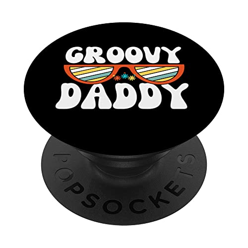 Matching Family 1st Birthday Party Retro Groovy Daddy PopSockets PopGrip Intercambiable