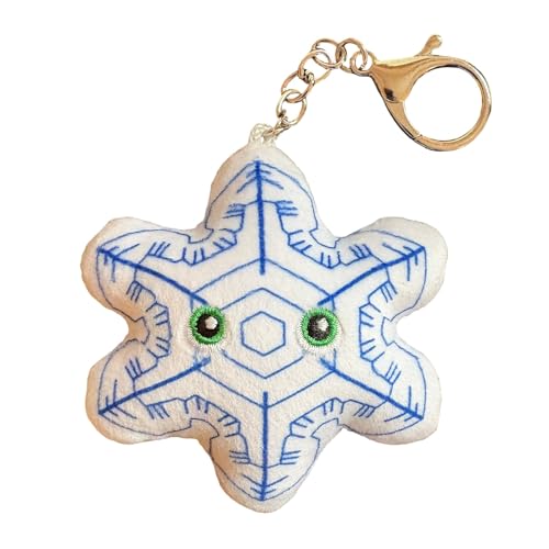 Thunderheads Snowflake Stellar Plates Plush Keychain, Nature-Inspired Bag Plush with Educational Card, Soft Collectible Backpack,Eco-Friendly Weather Gift for Winter Enthusiasts & Snowy Days