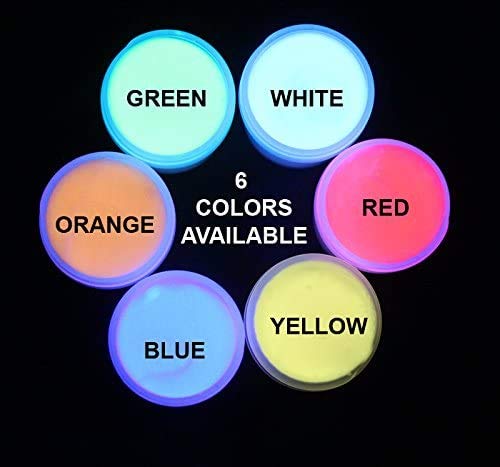 Six Color Uv Reactive Fluorescent Invisible Neutral Acrylic Paint Set- 1/2Oz Pots #TOP1