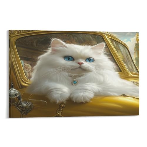 Toile chat persan de décoration murale avec peinture haute finition