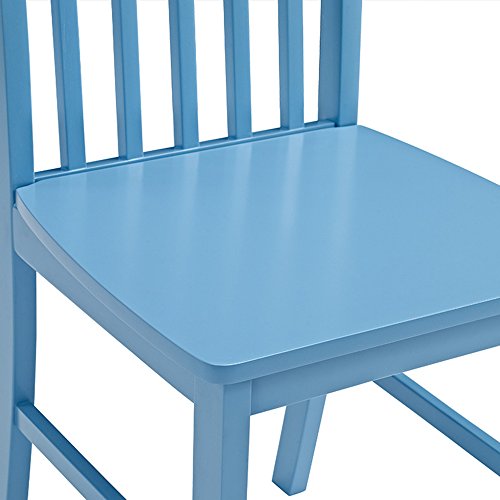 Home Accent Furnishings Transitional 5 Piece Chic Dining Set-Table And 4 Chairs-White/Powder Blue Finish #TOP3