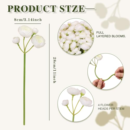 LzLflor 32Pcs Ivory White Ranunculus Artificial Flowers DIY Home Wedding by LzLflor - Used condition - Image 2