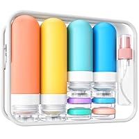 18 Packung Reiseflaschen Zum Befüllen, Original Patentiert, TSA Genehmigt, Leak Proof Silikon Shampoo Flaschen Zum Befüllen, Reisezubehör, Reise Gadgets, Travel Essentials, Mehrfarbige