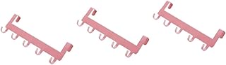 Cabilock 3pcs Back of Door Hanger Door Towel Rack Over The Door Towel Rack Clothes Hooks Traceless Hooks Back Door Hooks Hook up Tower Hanger Multifunction Pink Bathroom Towel Rails