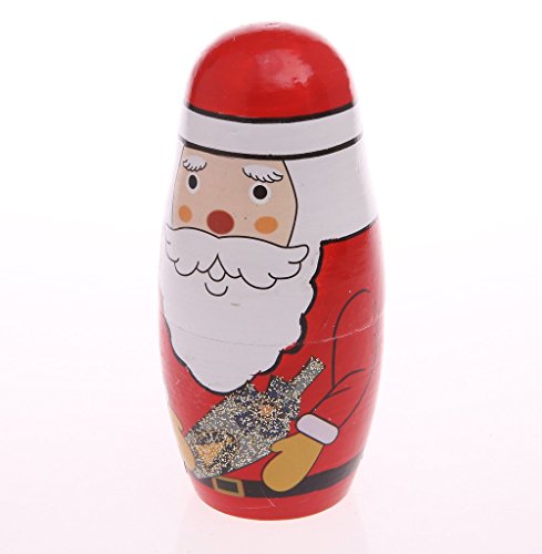 Moonmo 5Pcs Beautiful Handmade Wooden Russia Nesting Dolls Gift Russian Nesting Wishing Dolls Santas Matryoshka Traditional. #TOP3