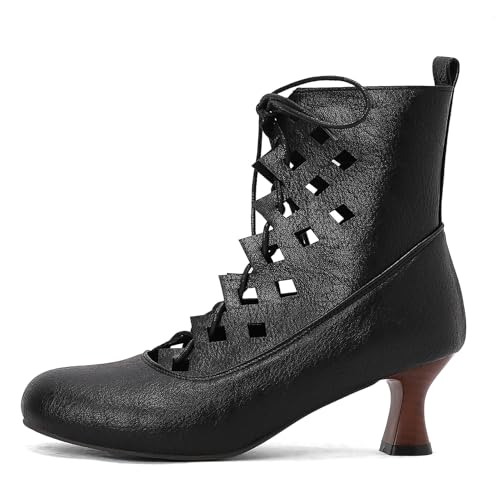 Women Retro Ankle Boots Lace Up Medieval Renaissance Pirate Viking Shoes