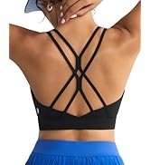 RUNNING GIRL Sports Bras for Women,Strappy Crisscross Back Padded Low Impact Running Sports Bra w...