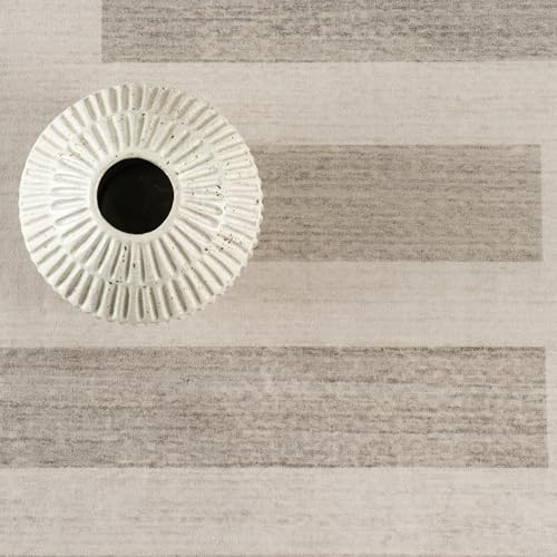 Tapis géométrique lavable en machine pour salle à manger
