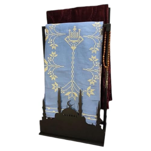 Elegant Black Metal Prayer Mat Holder