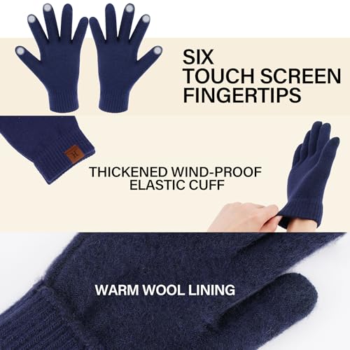 Image of FZ FANTASTIC ZONE Winter Beanie Hats Scarf Touchscreen Gloves for Men Women