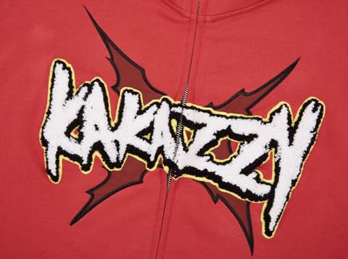 Sweat à capuche zippé Kakazzy rouge avec zip robuste 16 ans - 7