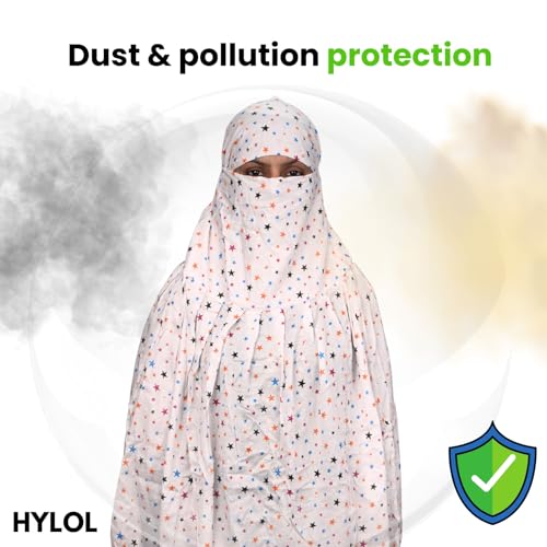 Image of HYLOL Pure Cotton Innovative Stylish Printed Pattern Fancy Scarf With Sun Protection Cover Face Cotton Mask for Women's and Girls