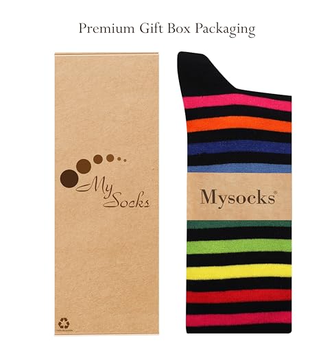Image of Mysocks Unisex Extra Fine Combed Cotton Rainbow Socks | Seamless Toe | Reflect Your Style | Make Your Steps Enjoyable