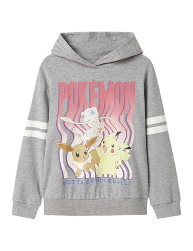 NAME IT Nkfjixaba Pokemon Nreg Sweat WH UNB Sky, Gris, 122-128 para Niñas