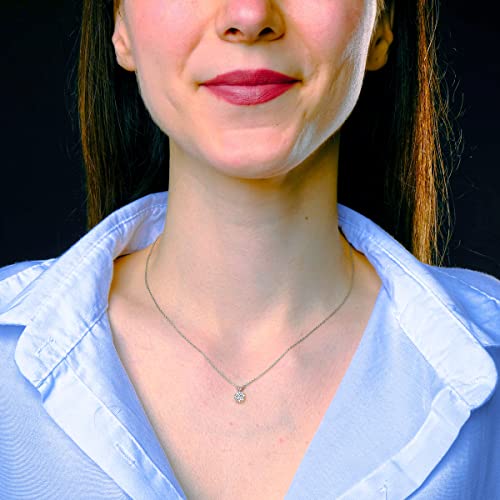 Fascinating Diamonds 1 1/2 Carat Lab Grown Round Cut Diamond Solitaire Pendant Igi Certified 14K White Gold 4 Prong Diamond Pendant Necklace For Women Very Good Cut Lab Created Diamond Necklace  thumb #1