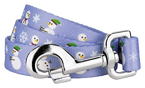 Country Brook Petz - Snowman Dog Leash - Christmas Collection Featuring Festive Designs (6 Foot, 1 Inch Wide)