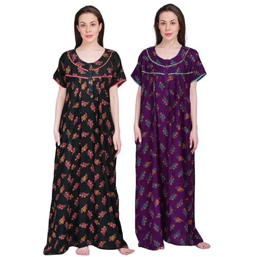 Image of Women's Alpine Floral Print Maxi Night Gown