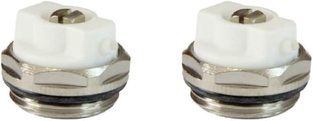 x2 Manual Radiator AIR Vent Bleed Plug Valve 1/2" BSP