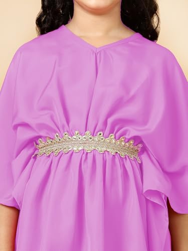 Image of A.T.U.N. (ALL THINGS UBER NICE) Girls Solid Kaftan with Flared Pant Set | Stylish Clothing Set