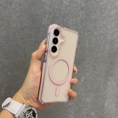 Coque transparente pour Galaxy S25 Plus avec fermeture magnétique haut de gamme.