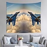 EdWal Flugzeug-Jets-Druck, 152 x 130 cm, großer Wandteppich, Raumdekoration, Wandbehang für Schlafzimmer, Wohnheim, Wohnzimmer, Sofa-Decke