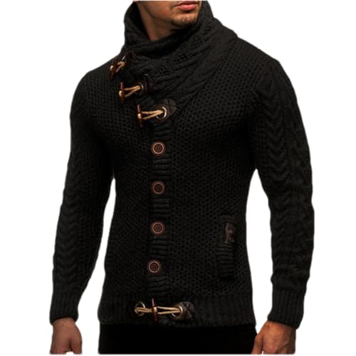 Men Casual Wool Jackets Thick Cardigan Coats Knitted Sweatercoat Loose Button Sweater Top