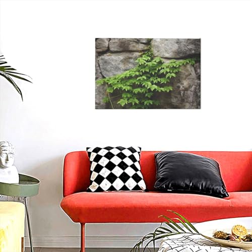 Toile murale végétale pour masquer un mur vide avec une peinture moderne