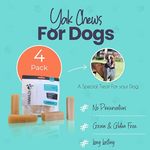 Himmaleh Yak Chews for Dogs, Dog chews for dogs small and puppies (pack of 4), Protein Rich Dog Chews Long Lasting Natural - Image 2