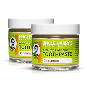 Uncle Harry’s Pack of 2 Cinnamon Remineralizing Toothpaste | Natural Whitening Toothpaste Freshens Breath & Promotes Enamel | Vegan Fluoride Free Toothpaste (2 Pack of 3oz Jars)