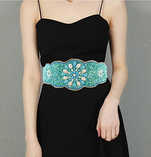 NSLS Bohemian Elastic Waist Belt Adjustable Wide Waist Chain With Turquoise Beads Stone For Women Gifts4