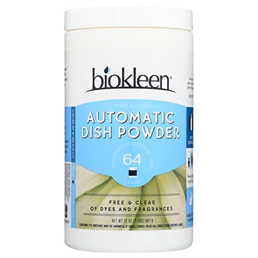 Biokleen Free & Clear Dishwashing Detergent- 64 Loads - Powder, Concentrated, Phosphate & Chlorine Free, Eco-Friendly, Non-Toxic, No Artificial Fragrance, Colors or Preservatives