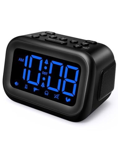 AuroraCalm 115dB Alarm Clock with Dual Alarms and 6 Sounds