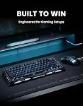 GravaStar Mercury K1 75% Clavier de jeu mécanique sans fil, alliage d'aluminium, joint d'étanchéité Chauffe-clavier compact personnalisé, commutateurs linéaires, RGB Allumé en arrière - Mistre noir