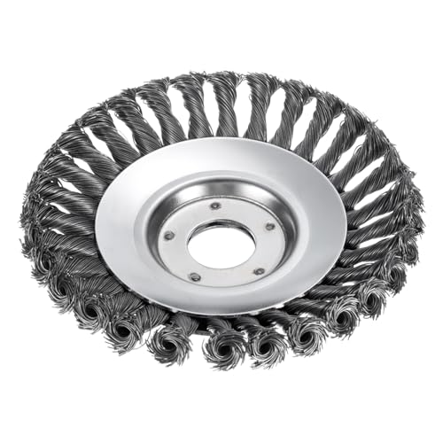 uxcell Wire Wheel Brush Trimmer, 6 Inch Garden Grass Weeding Replacement Rotary Steel Blade for Lawn Mower Tray and Rust Removal