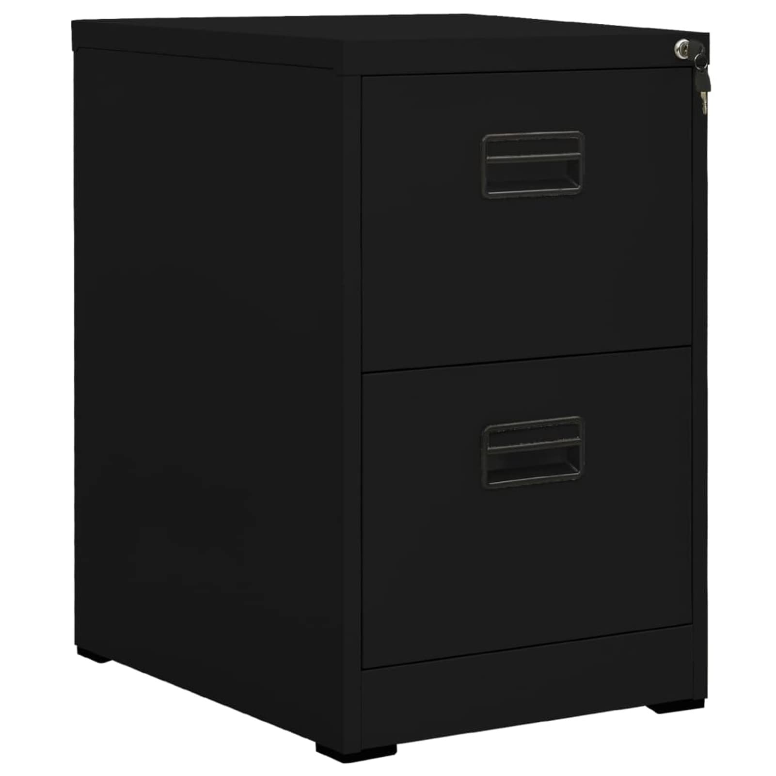 Aioneer Black Lockable Metal Office Storage Cabinet With Chest Of Drawers Steel Filing Cabinet Light Grey 46X62x133 Cm-46 X 62 X 72.5 Cm
