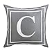 Produktbild Alishomtll Grau Kissenbezug Buchstabe Kissen Outdoor Deko Kissenhülle 45 x 45 cm Fell Zierkissenbezug mit Reißverschluss für Couch Zimmer Kinder, Polyester (C)